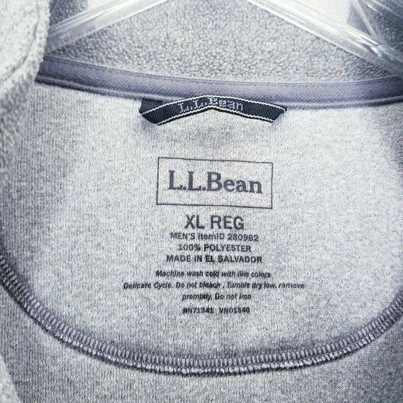 L.L. Bean Gray 1/4 Zip Fleece Pullover Jacket Men XL - Picture 2 of 12